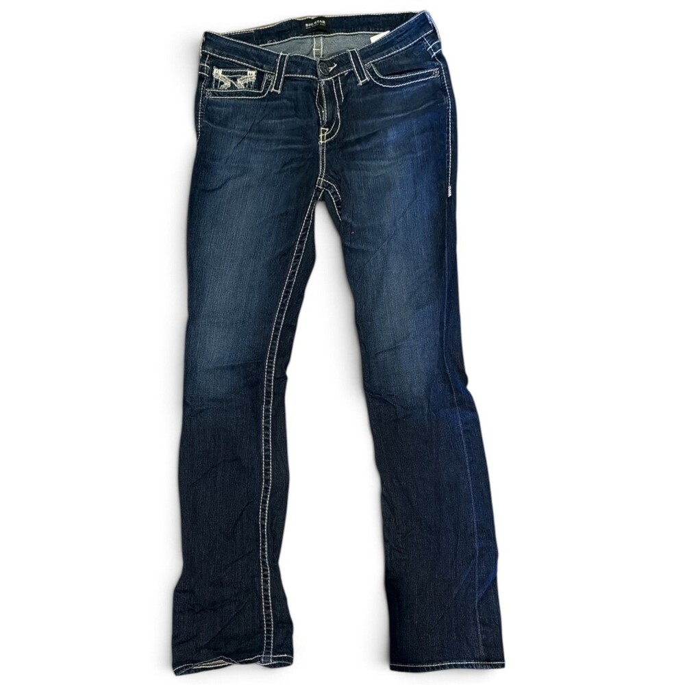 Big Star New Hazel Boot Jeans Womens 28L Dark Blue Stretch 34 Inseam
